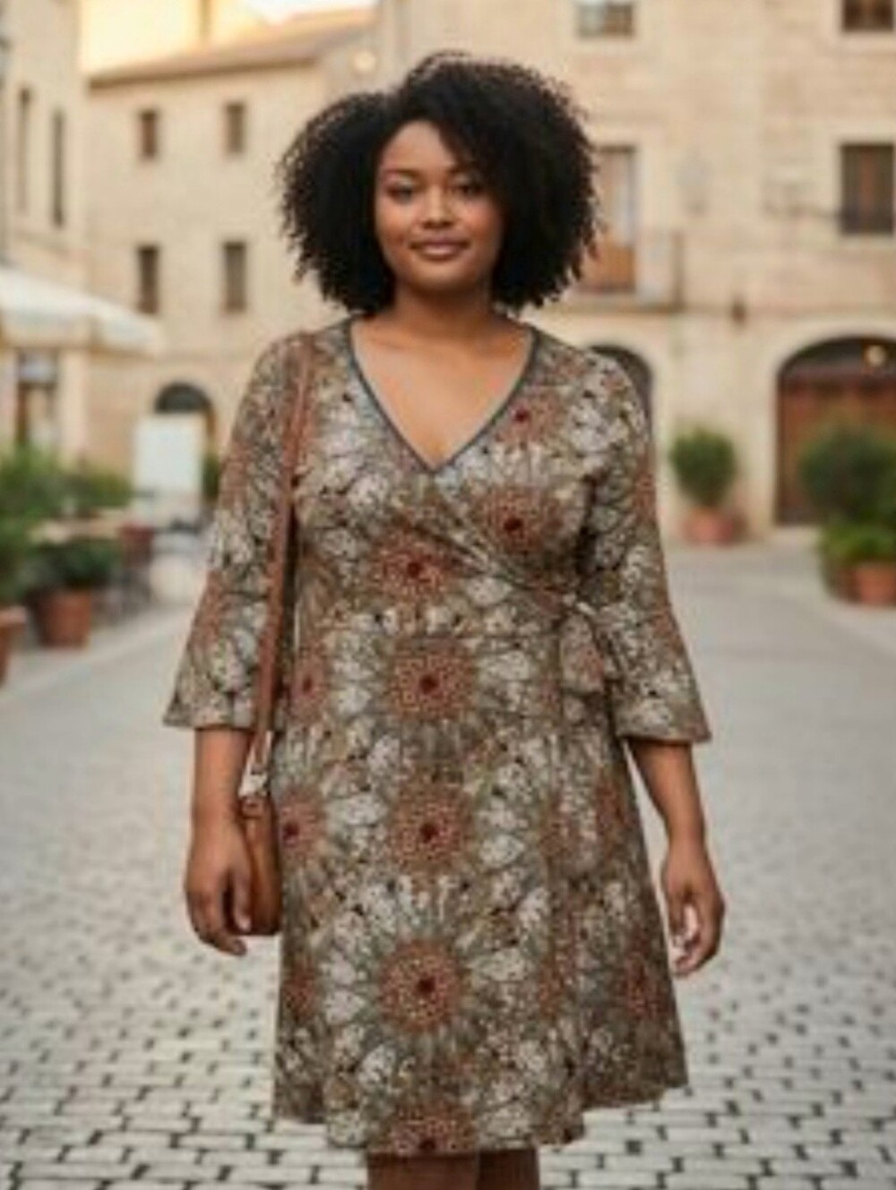 Cato Wrap Floral Print Dress